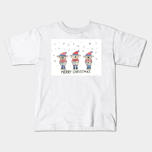 koalas carolling Kids T-Shirt by Charlotsart